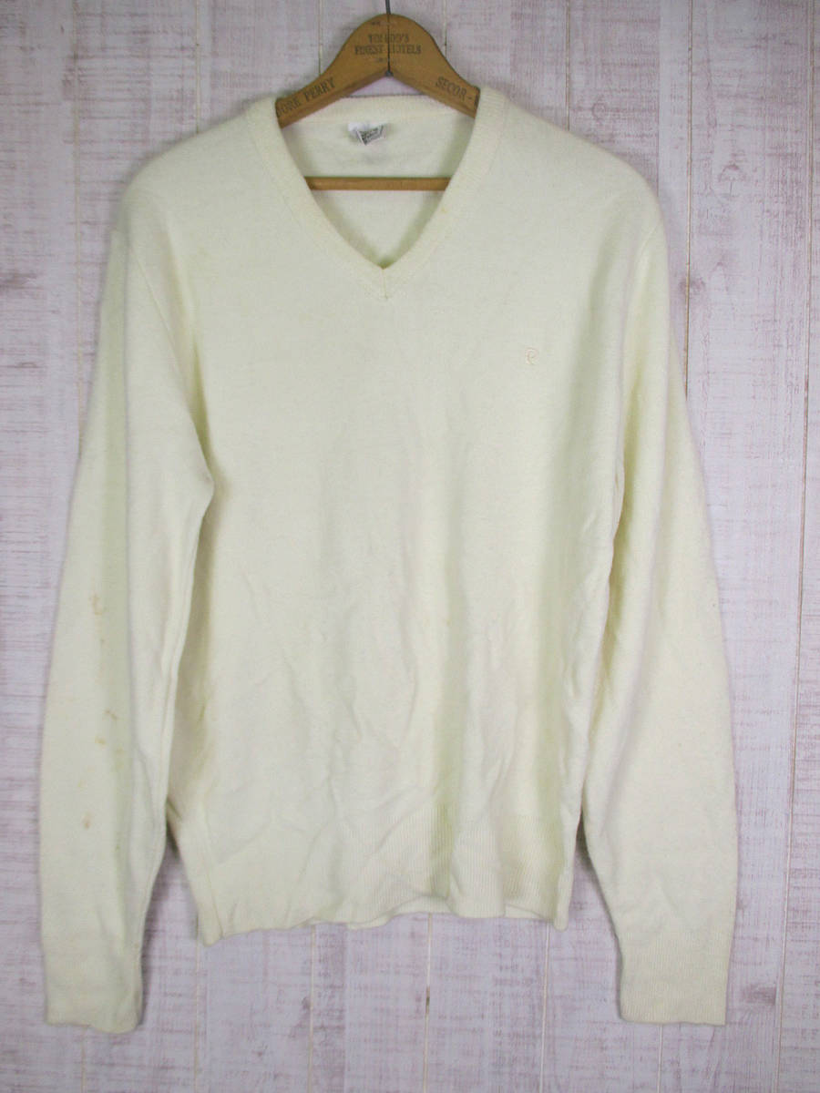 80's ヴィンテージ Pierre Cardin ピエールカルダン  Vネック セーター L拍卖