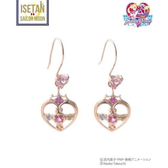 ギャラ付【美品】サマンサティアラ × セーラームーン コズミックハート コンパクト ピアス K10PG トパーズ 2017 コラボ拍卖