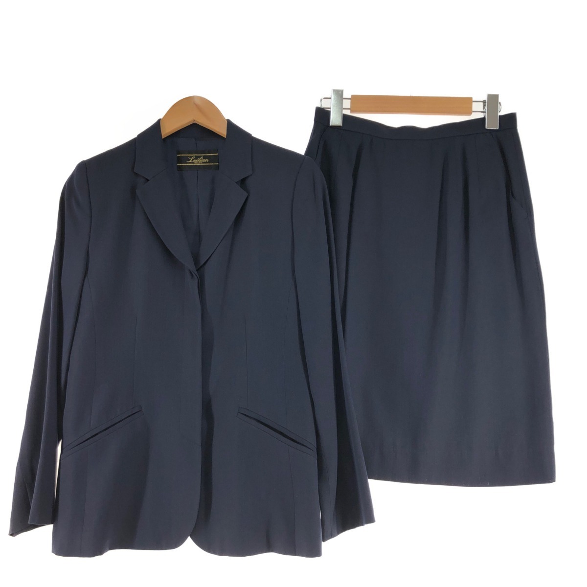 〇〇 Leilian レリアン レディース スーツ サイズ7 ネイビー やや傷や汚れあり拍卖
