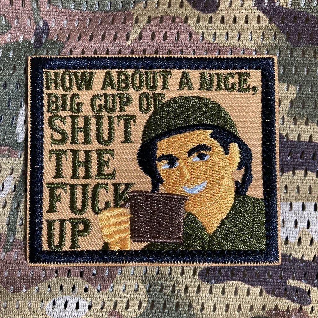 刺繍 SHUT THE FUCK UPワッペン ベルクロ サバゲー 拍卖