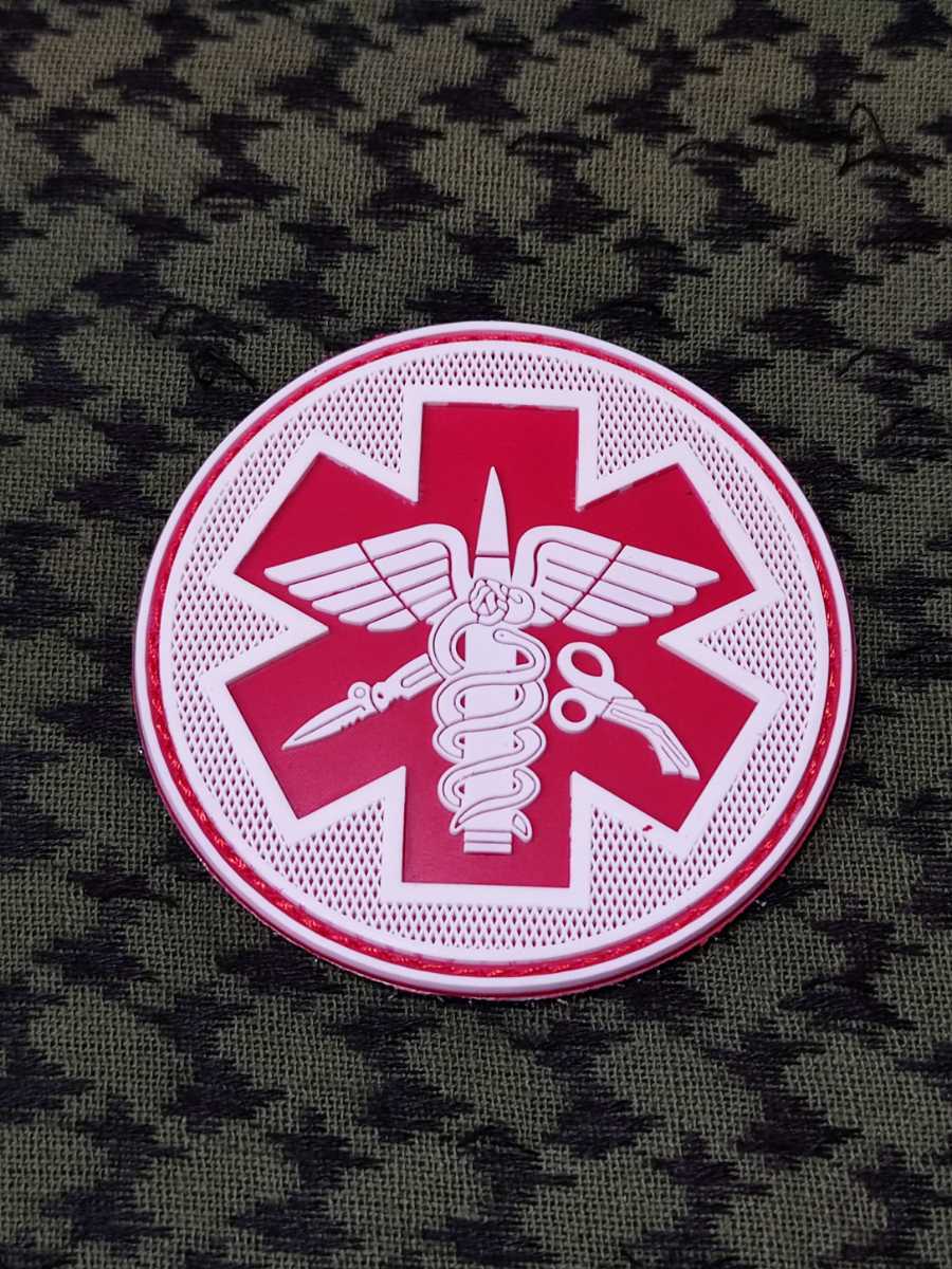 医療 赤 PVC ワッペン ベルクロ サバゲー 拍卖