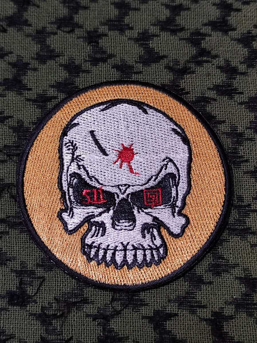 5.11 ドクロ 刺繍 パッチ ワッペン ベルクロ サバゲー ワッペン ベルクロ サバゲー 拍卖