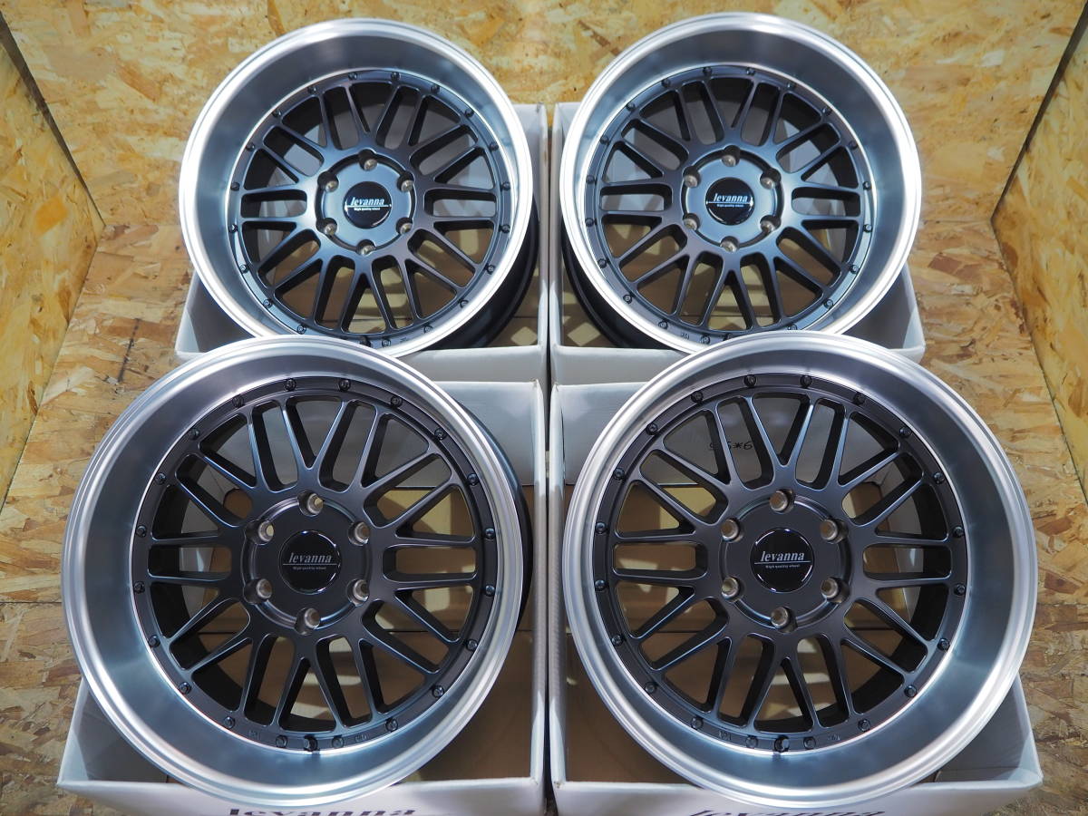 ☆新品☆オーバーフェンダー カスタム設定☆高級 メッシュ MBK 圧巻の 深リム 100㎜ levannaV10LTH 19inc9.5J+8 225/35R19 ハイエース200系拍卖