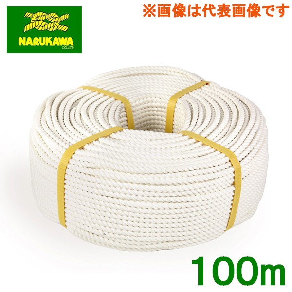 ビニロンロープ 12mm×100m 三つ打 ビニロンSロープ 屋外作業 キャンプ アウトドア 縄 白色 生川拍卖