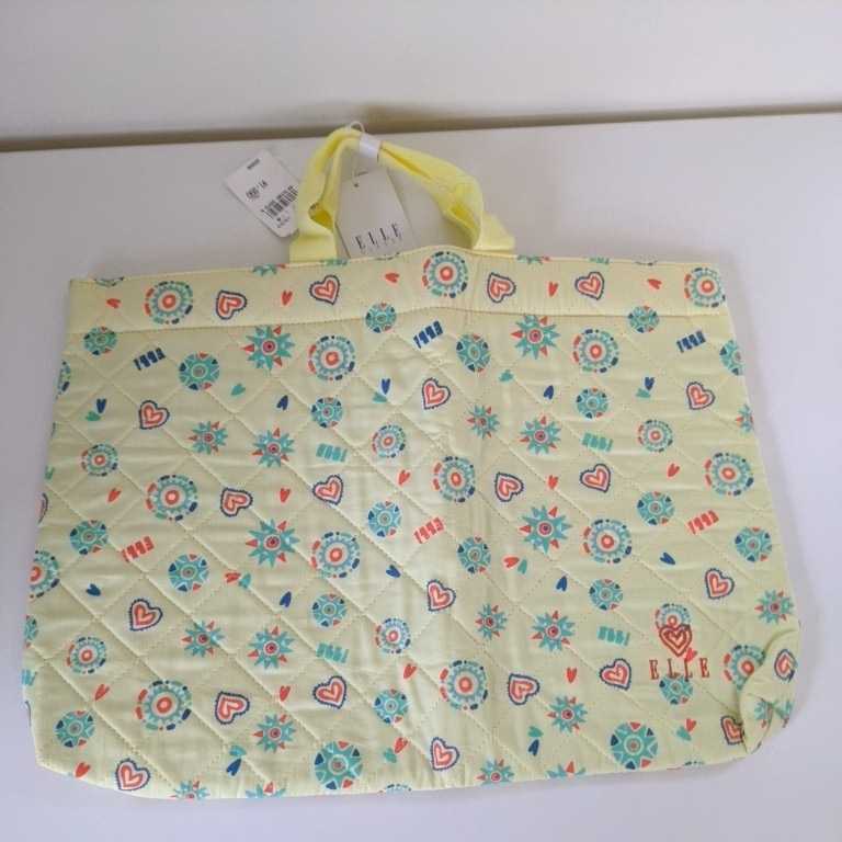 ★未使用★エル ELLE キルティング レッスンバッグ 入学準備 サブバッグ 図書バッグ拍卖