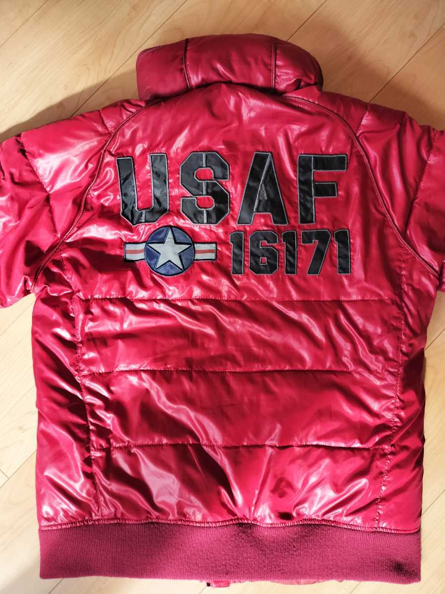 ★美品★AVIREX アヴィレックス USA 中綿 ダウンジャケット★Lサイズ★フード収納可能★拍卖