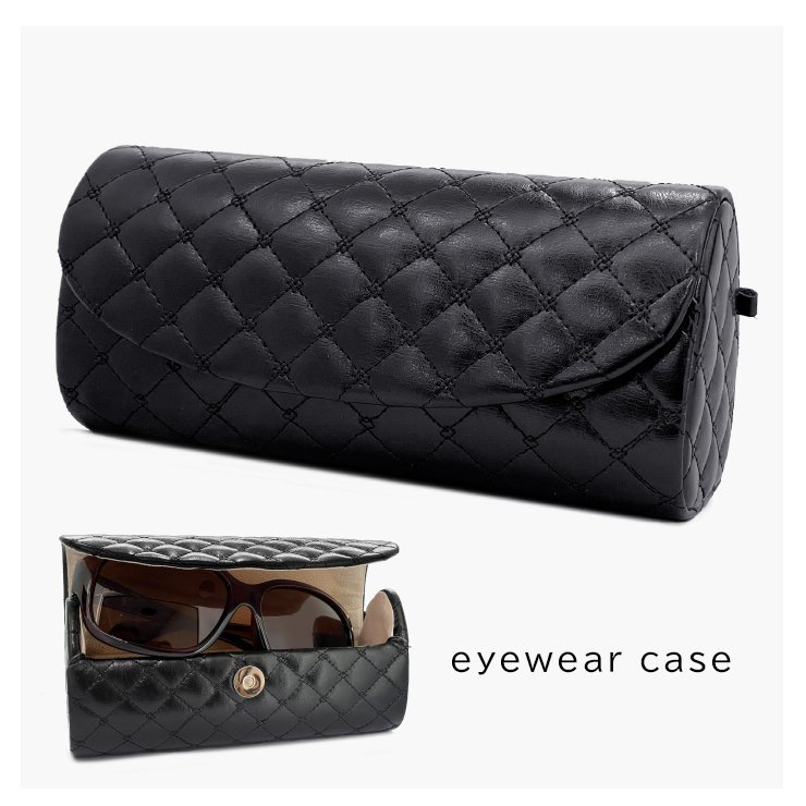 新品 レディース サングラスケース 70c082-2 アイウェア ハード ケース 誕生日 プレゼント 母の日 大人 かわいい おしゃれ ブラック 黒拍卖