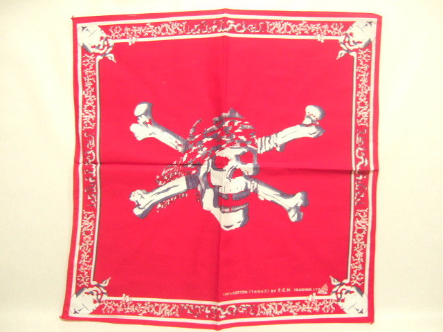 横浜最新 虫歯ドクロ☆魅惑のバンダナSkull 赤II 4枚まで送料180円 ξ☆Bξ ξ89拍卖