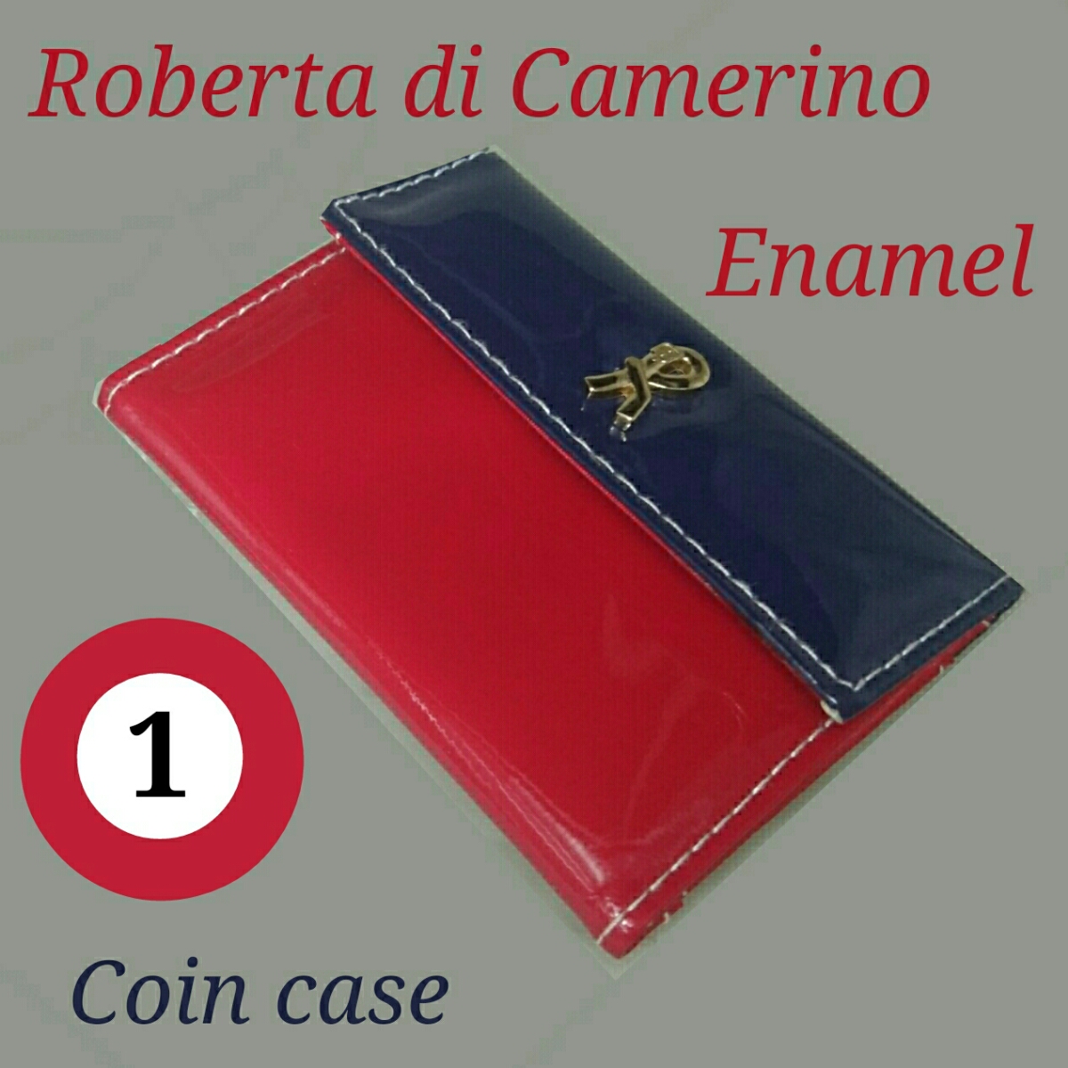 【未使用新品】 Roberta di camerino ロベルタ ディ カメリーノ エナメル コインケース 折り財布 T354拍卖