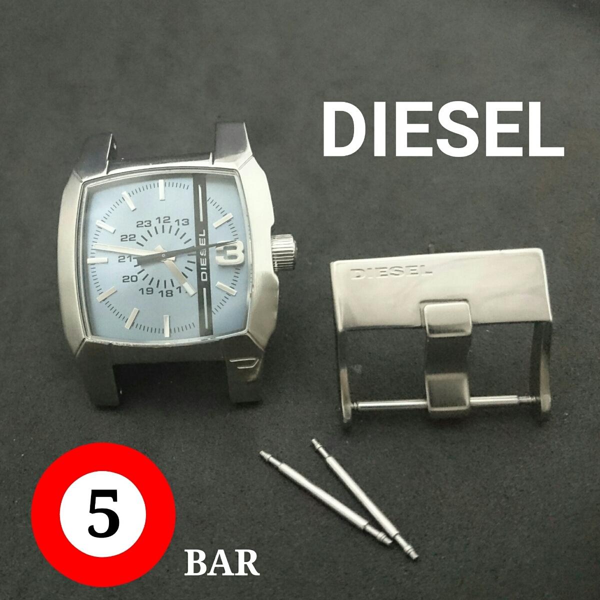 DIESEL ディーゼル 5気圧防水 腕時計 電池切れ ベルト無し 中古品 W119拍卖