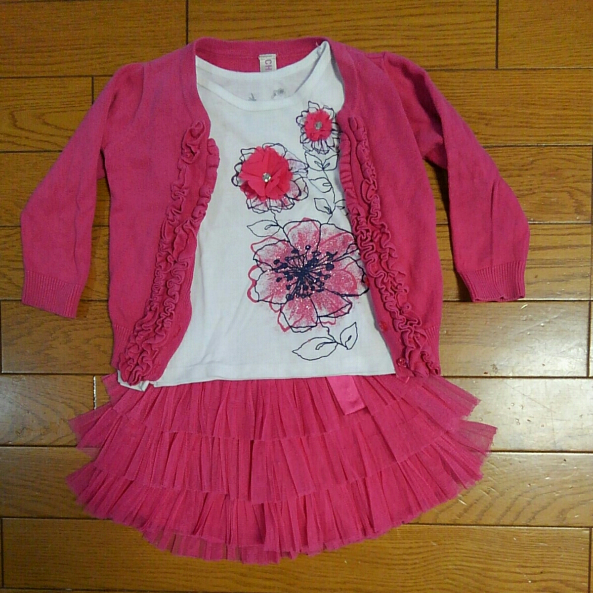 ベビーGap チュールスカート 80㎝ arizona/アリゾナ ロンT 18m チェロキー/CHEROKEE カーディガン 80㎝ 3枚セット 中古拍卖