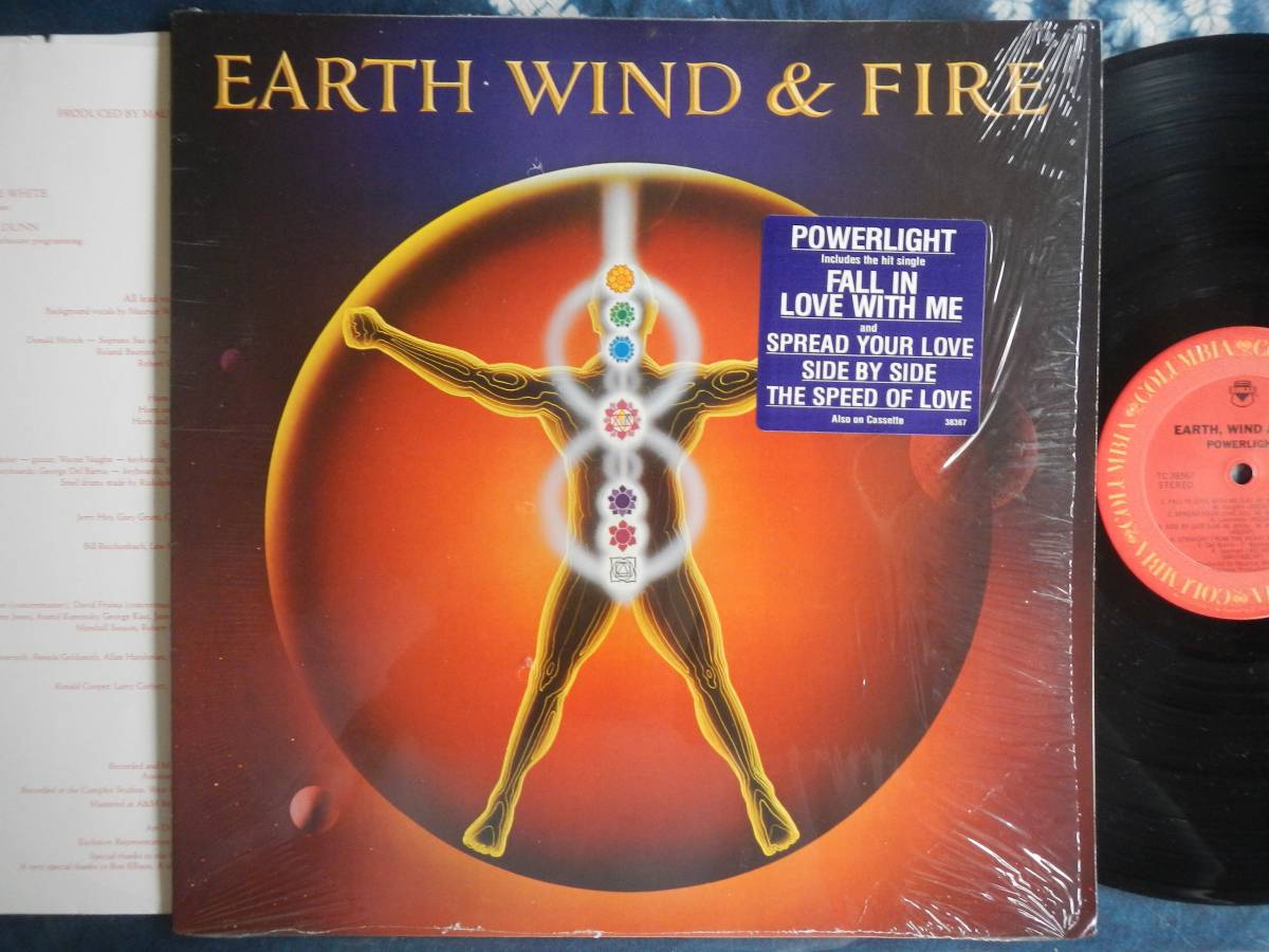 【LP】EARTH WIND & FIRE(TC38367POWERLIGHT米国ARC/COLUMBIA1983年初回宣伝ステッカー付シュリンクラップ覆アースウィンド&ファイアー)拍卖