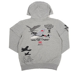 粋狂/隼/ジップパーカー/ash/L/sysp-121/エフ商会/テッドマン/カミナリモータース/零戦拍卖