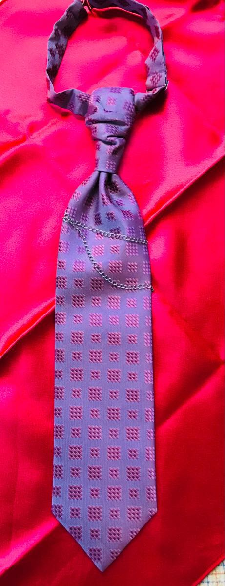 アスコットタイ ピンクパープル 新品 結婚式 パーティ拍卖