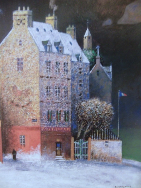 黒木邦彦、【雪のブルターニュ】、希少な画集画、新品高級額 額装付、状態良好、送料無料、絵画 風景画拍卖