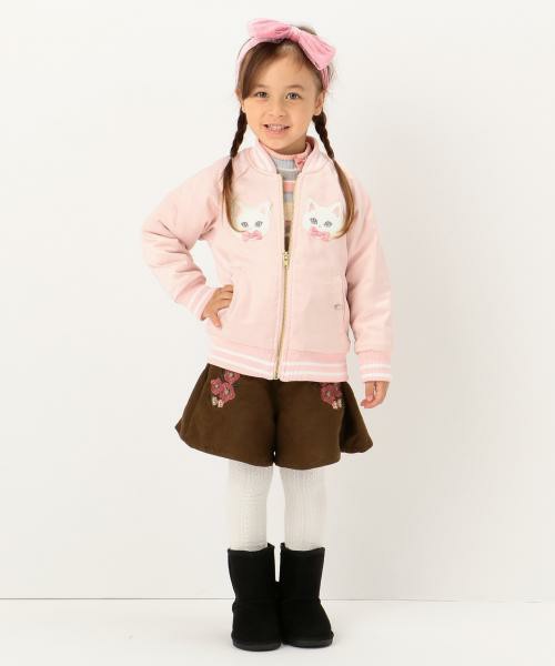 新品 ¥3877 組曲 anyFAM 150cm フェイク スウェード スカート風 ショートパンツ 子供用 女の子 ブラウン 茶 キュロットパンツ拍卖