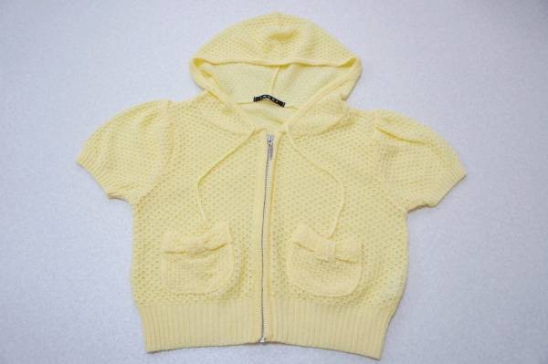 イング【INGNI】クロッシェ*パーカーニット*リボン飾ポケット M拍卖