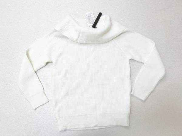 ワンウェイ【one way】ゆったりめハイネックニット*セーター*ホワイト M拍卖