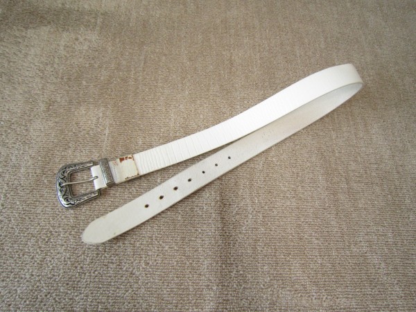 デザイン レザーベルト ホワイト [cng拍卖