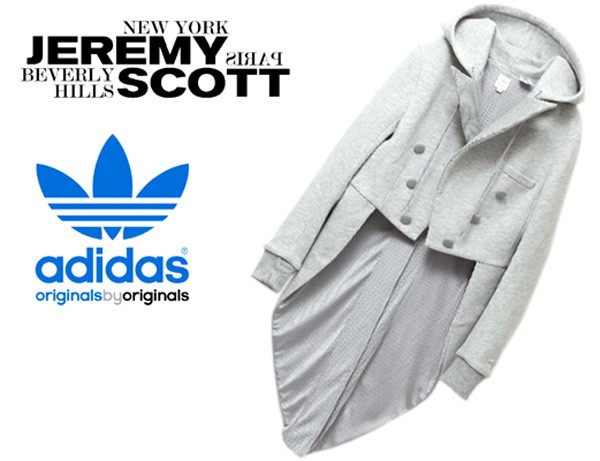 新品未使用 ADIDAS ORIGINALS O BY O 【JEREMY SCOTT】 JS HOODED FLEACE TUXEDO W/ TAIL ジェレミー スコット タキシード M拍卖