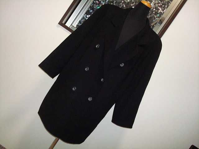 ●●美品上質 CHIZUKOJOSHIN 羊毛 ラムウール レディース コート ブルゾン ジャケット チェスターコート 11AR Lサイズ 40 42 44 黒ブラック拍卖