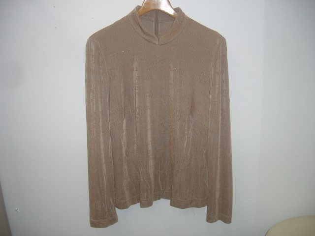 送料無料!伊太利屋(イタリヤ)長袖マオカラーラインストーンカットソー☆サイズ11拍卖