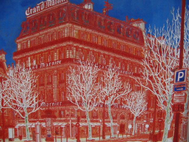 赤城曠児郎、【オスマン大通りのグラン・マルニエー本社】、希少な画集画、新品高級額 額装付、状態良好、送料無料、絵画 風景画拍卖