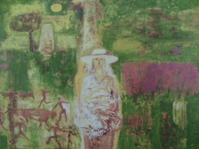 佐光亜紀子、【南アフリカ】、希少な画集画、新品高級額 額装付、状態良好、送料無料、絵画 人物画拍卖