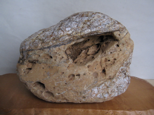 ■水石 兵庫県大屋川産 穴開き 鑑賞石■拍卖