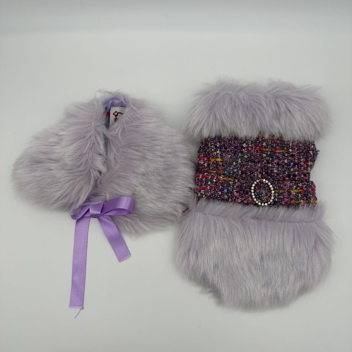 シャーロットドレス XS charlotte dress ファー コート 付け襟 ファーケープ ペット 洋服 チワワ 小型犬拍卖