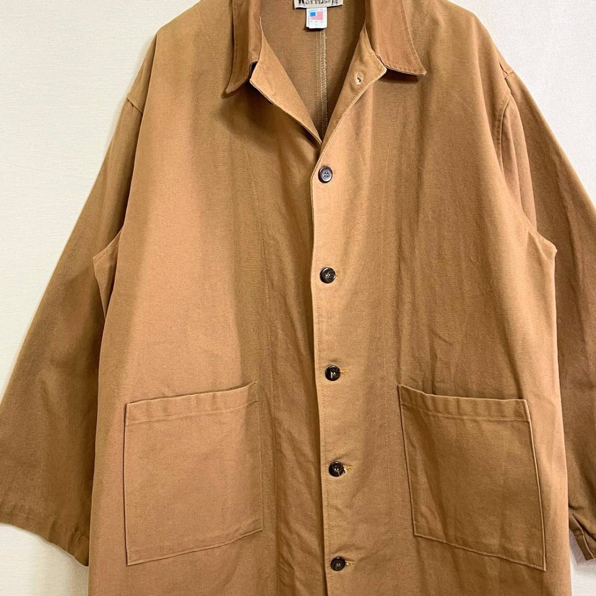 希少《 Mint Condition / Made in USA 》80s 90s 極上品【 CLASSIC STYLES アメリカ製 ビンテージ ダック地 ショップコート L 】拍卖