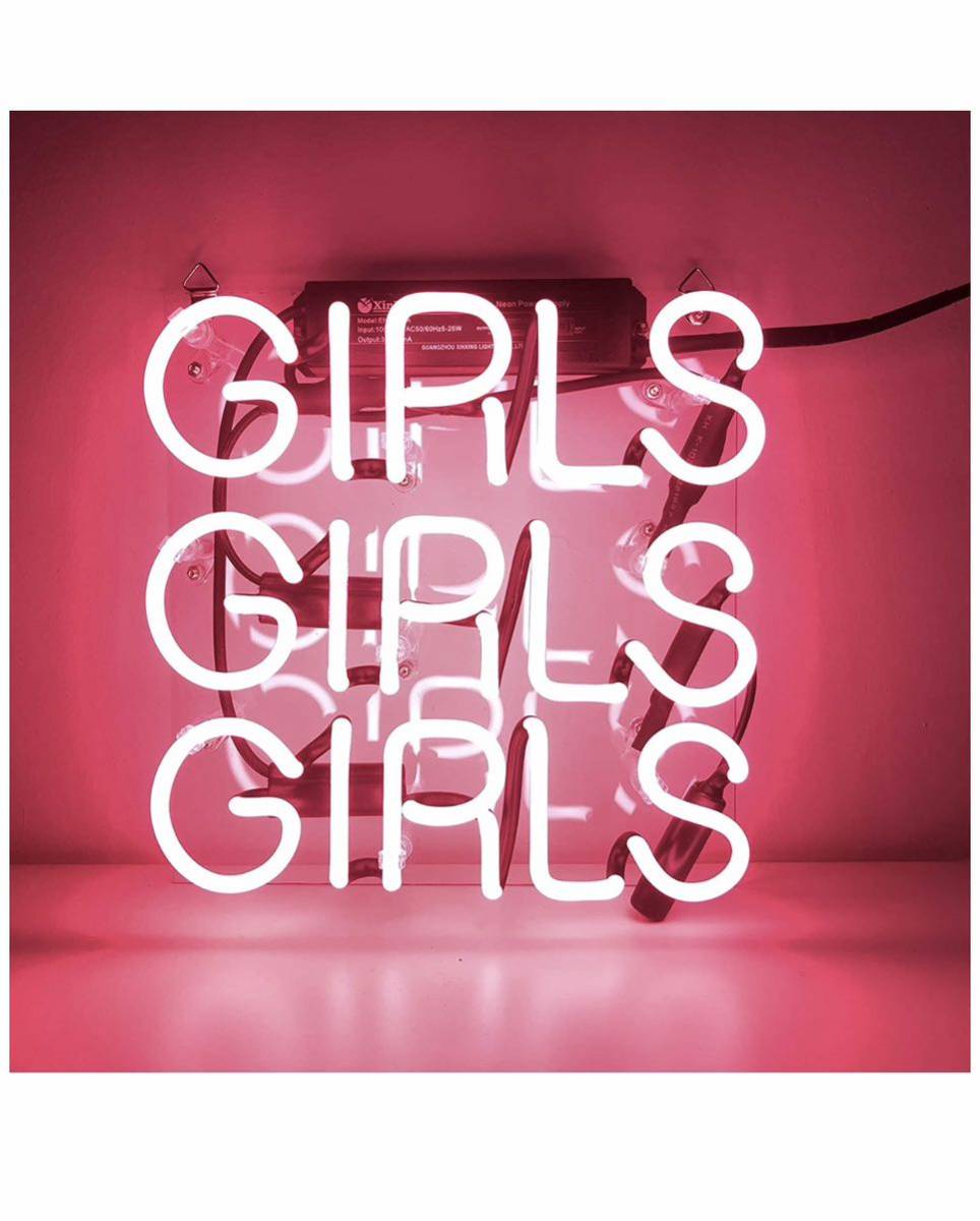 オリジナル ネオンサイン GIRLS 三段 ピンク系 看板ライト インテリア 看板 オーダー拍卖