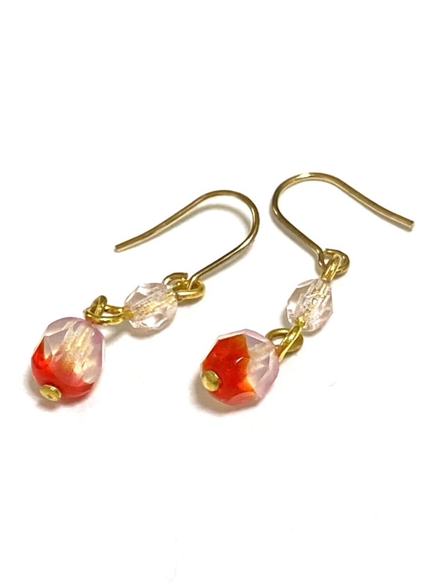 ハンドメイド★チェコビーズのピアス(499)拍卖