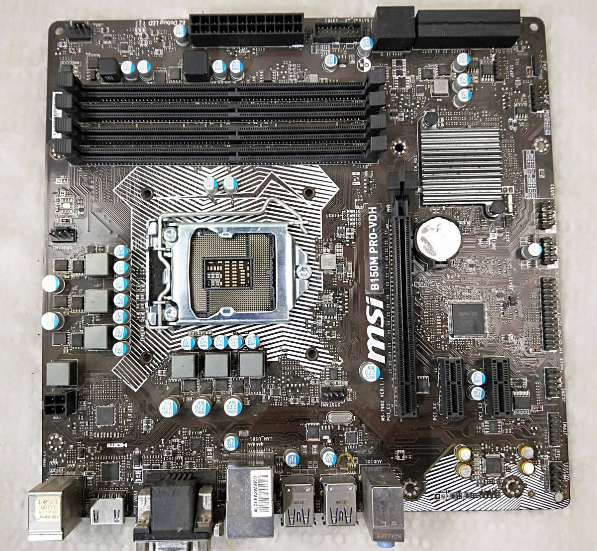 【中古パーツ】BIOS確認のみ、MSI B150M PRO-VDH マザーボード IOパネル付 LGA1151 ■MB2330拍卖