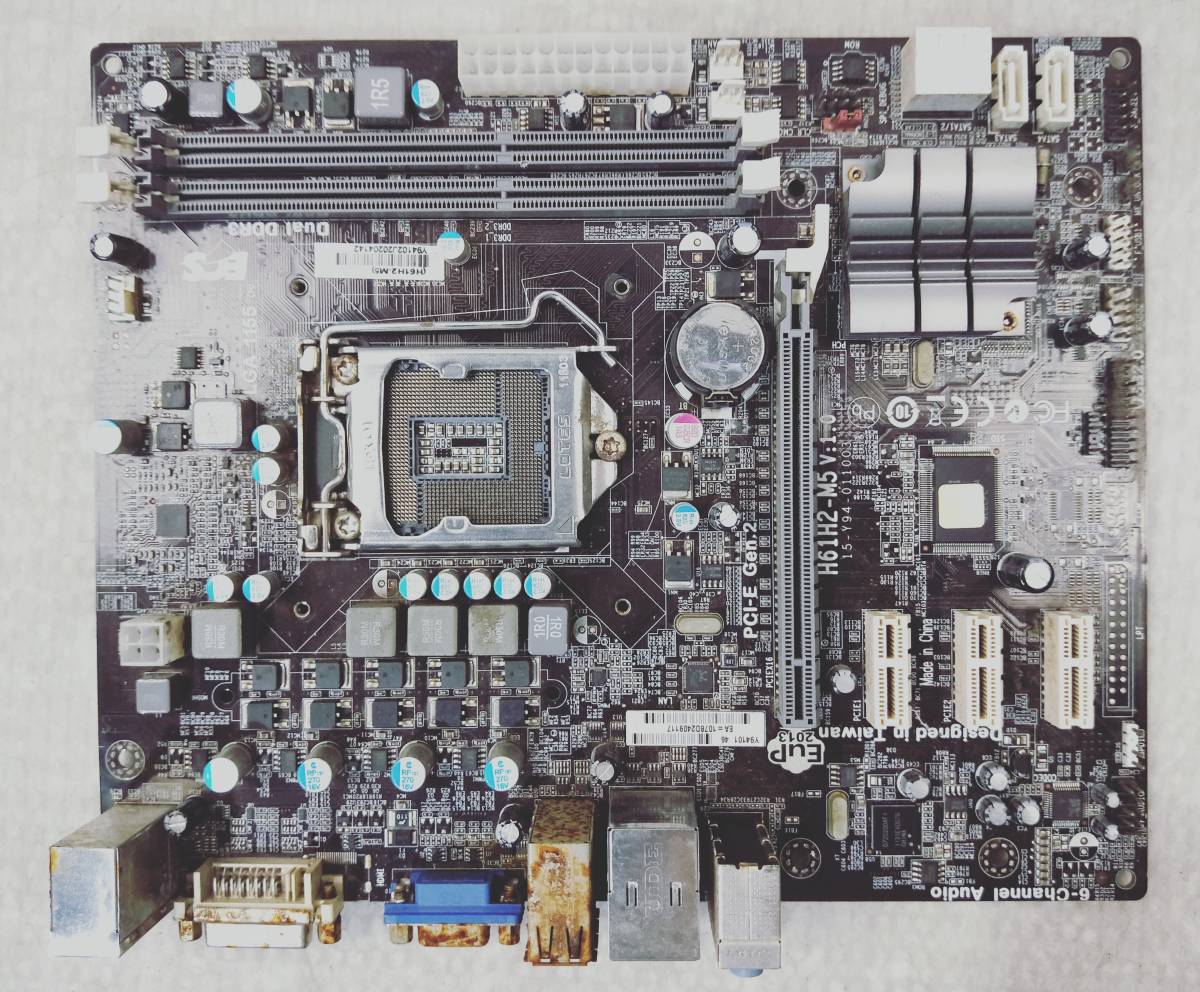 【中古パーツ】BIOS確認のみ、H61H2-M5 V:1.0 マザーボード IOパネル LGA1155 ■MB2210拍卖