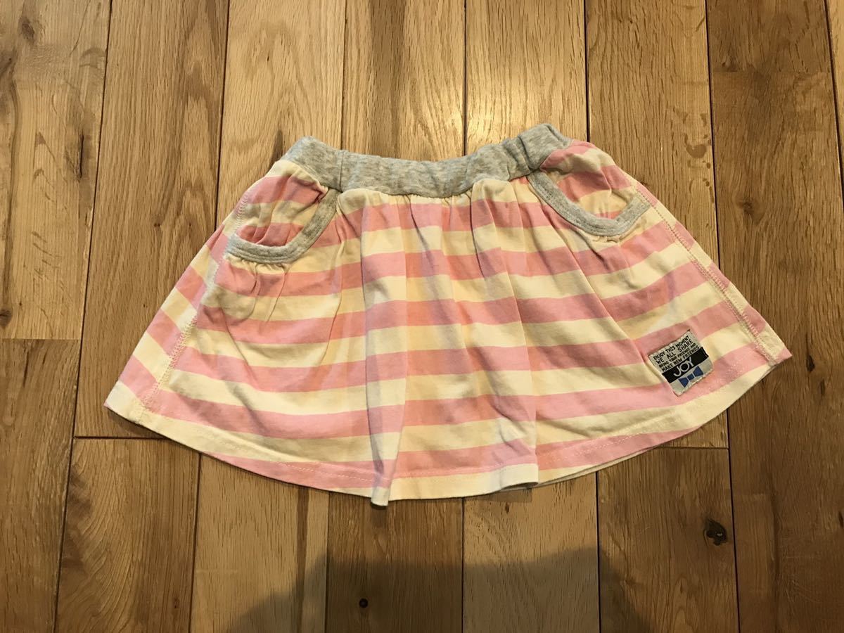 ジャンクストアー ミニスカート ピンク 90センチ ボーダー拍卖