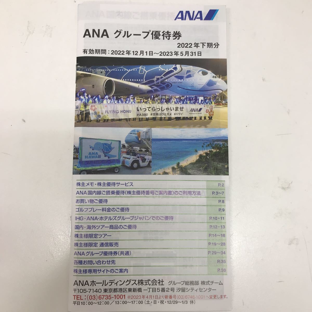 33066 0208Y ANAグループ 優待券 2022年上半期分  2022年12月1日〜2023年5月1日拍卖