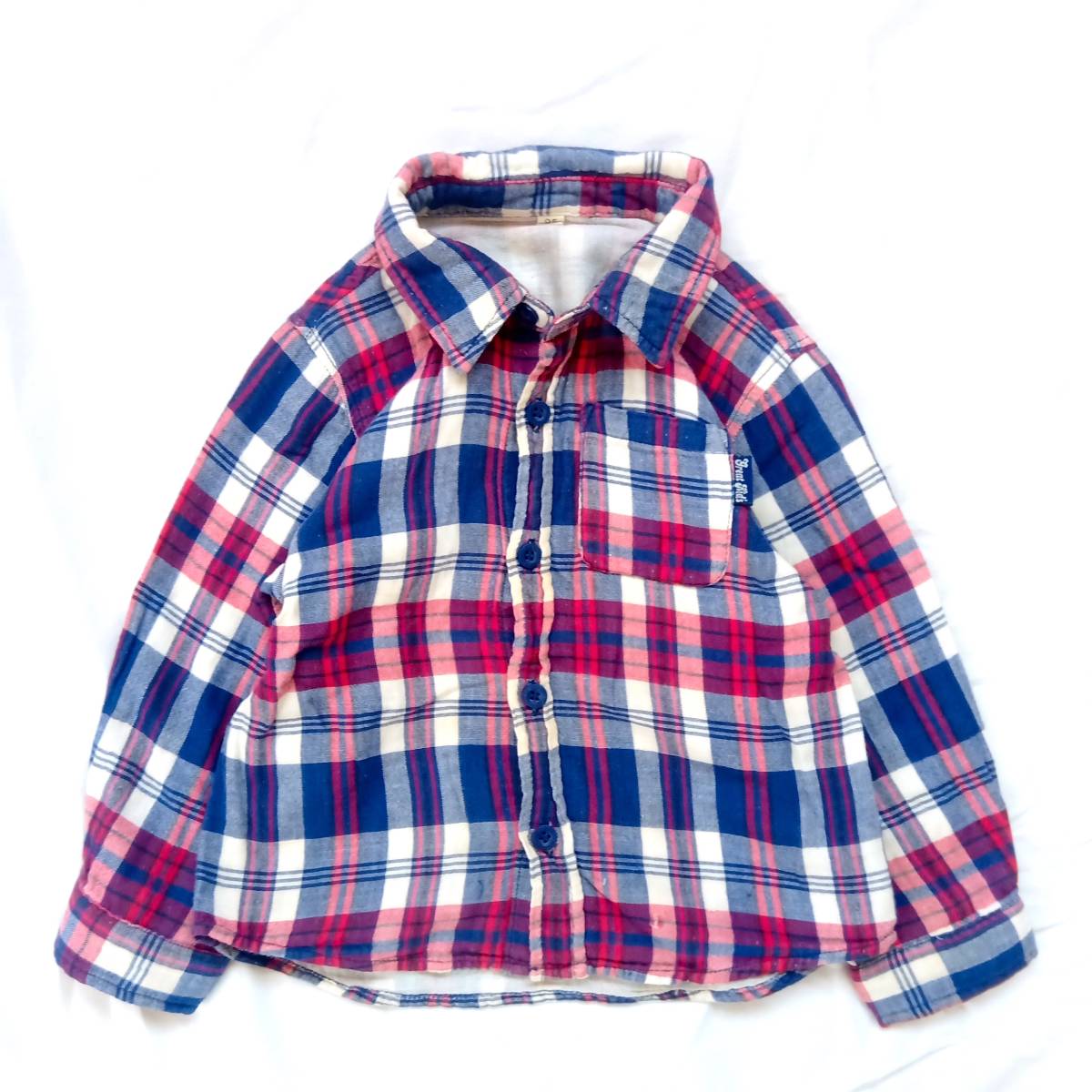 フランネルシャツ チェック 薄手 95cm キッズ トドラー拍卖