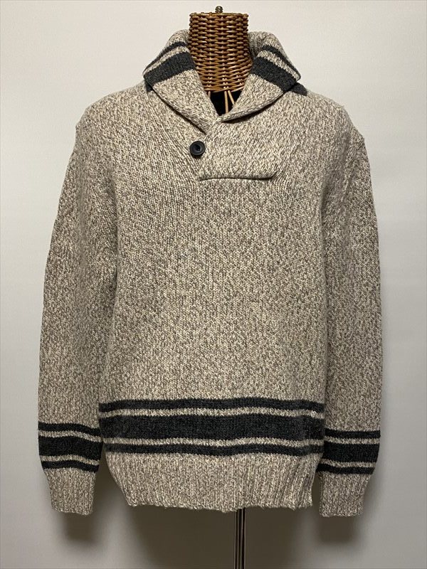 ★USED/EDDIE BAUER/SWEATER/KNIT/WOOL/OUTDOOR/SHAWL COLLAR/エディバウアー/ニット/セーター/ショールカラー/男女兼用/Sサイズ/古着★拍卖