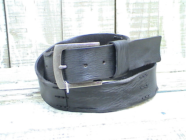 SALT&SUGAR★ KA-1298牛革ベルト新BK WashHandStitch★大特価拍卖