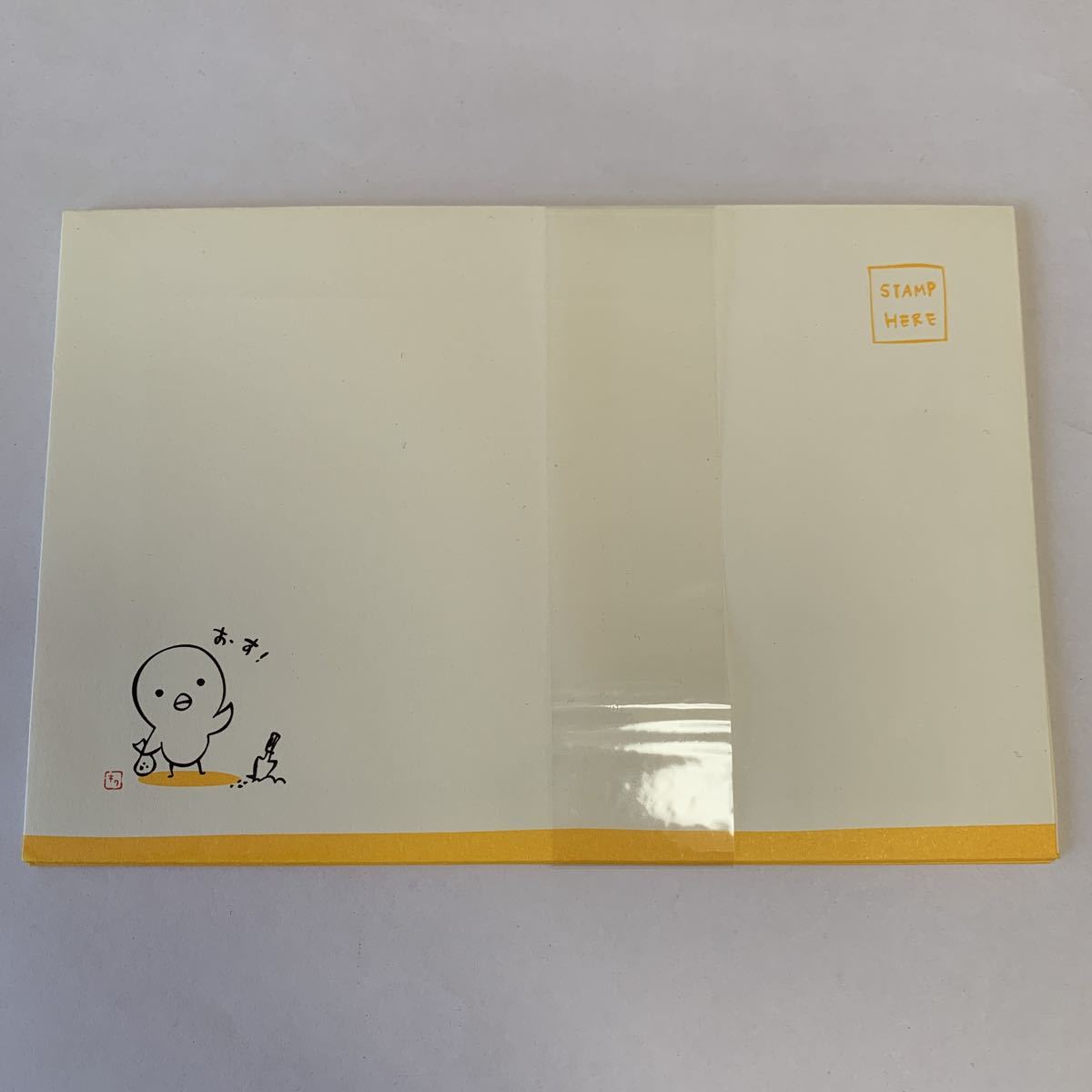 封筒 4枚 ひよこ おす! キク 黄色茶4枚 美品 送料無料拍卖