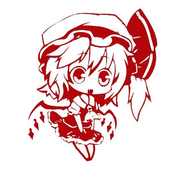 シール ウォールステッカー 東方プロジェクト フランドールスカーレット 車 30cm 赤 デカール バイク 楽器拍卖