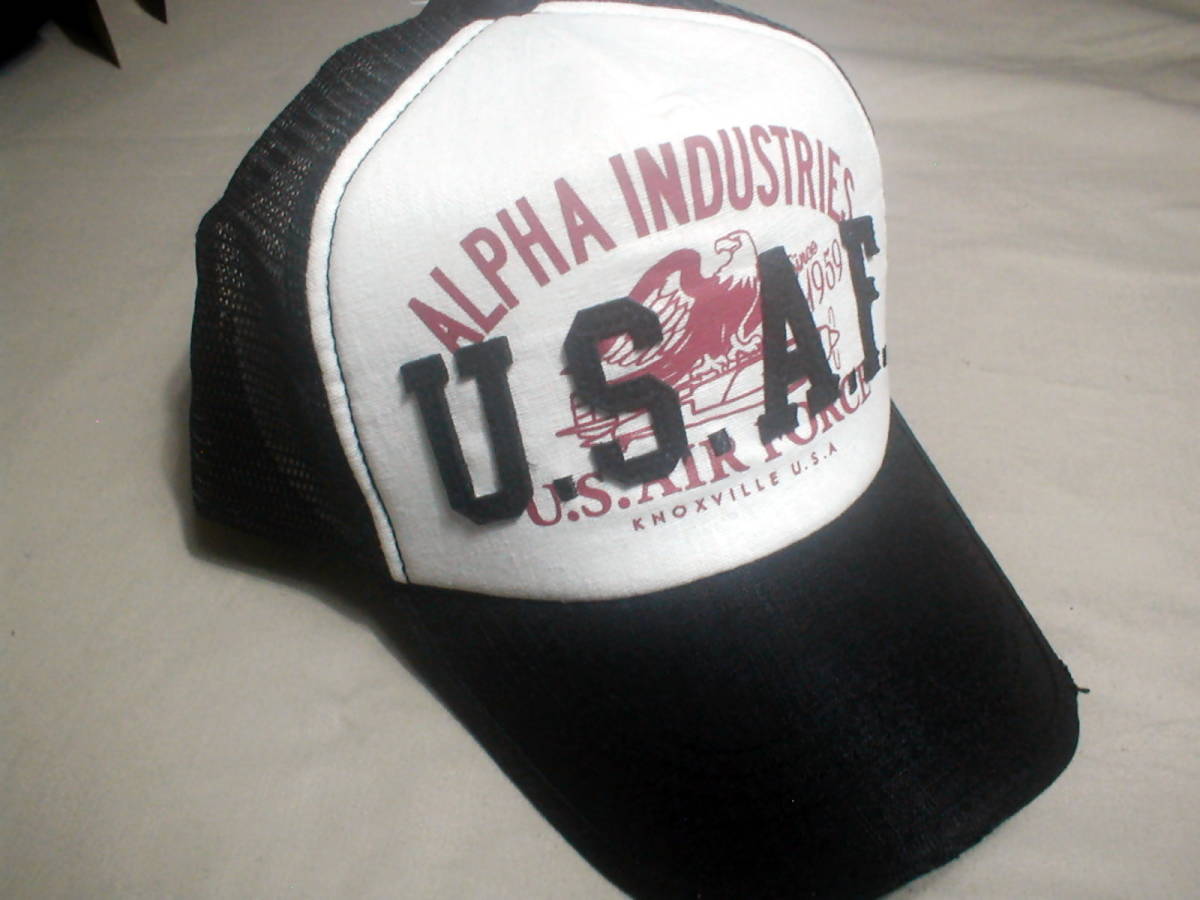 b新品■ALPHA INDUSTRIES (アルファ)ダメージキャップ黒拍卖