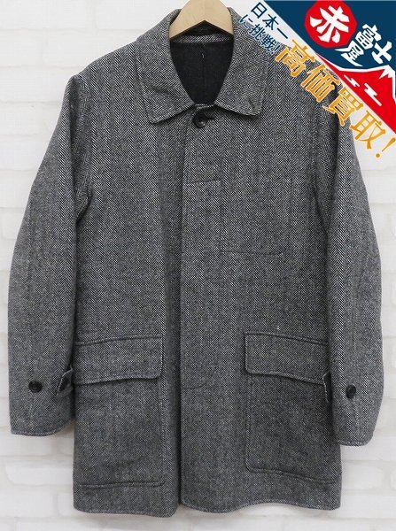 3J1477/T.NOBUKUNI for Wild Life TAILOR ウール混ヘリンボーンコート ワイルドライフテイラー タイシノブクニ拍卖