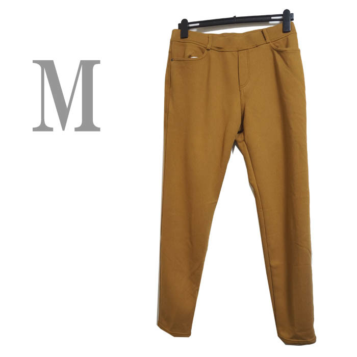 ●新品/裏起毛/パンツ/M/マスタード系/股下70/レディース●f9212拍卖