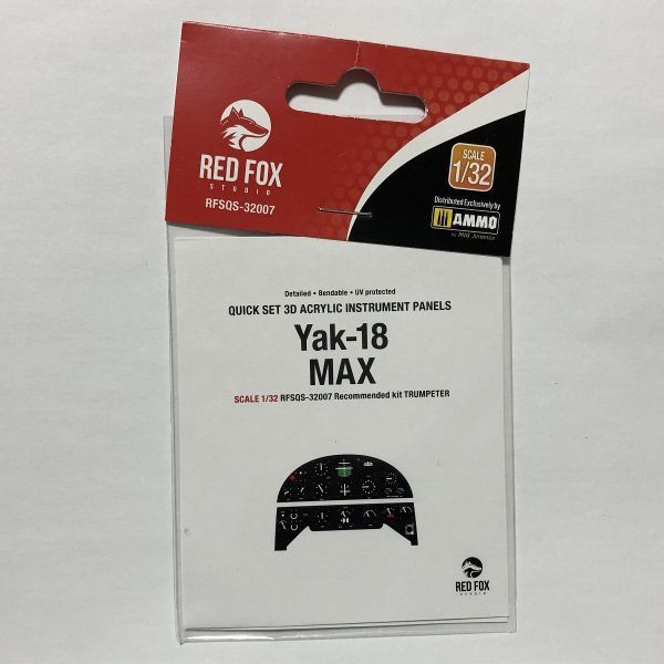 レッドフォックススタジオ 1/32 Yak-18 マックス用3Dアクリルインパネ 計器盤 トランペッター用 RFSQS-32007 PM04拍卖