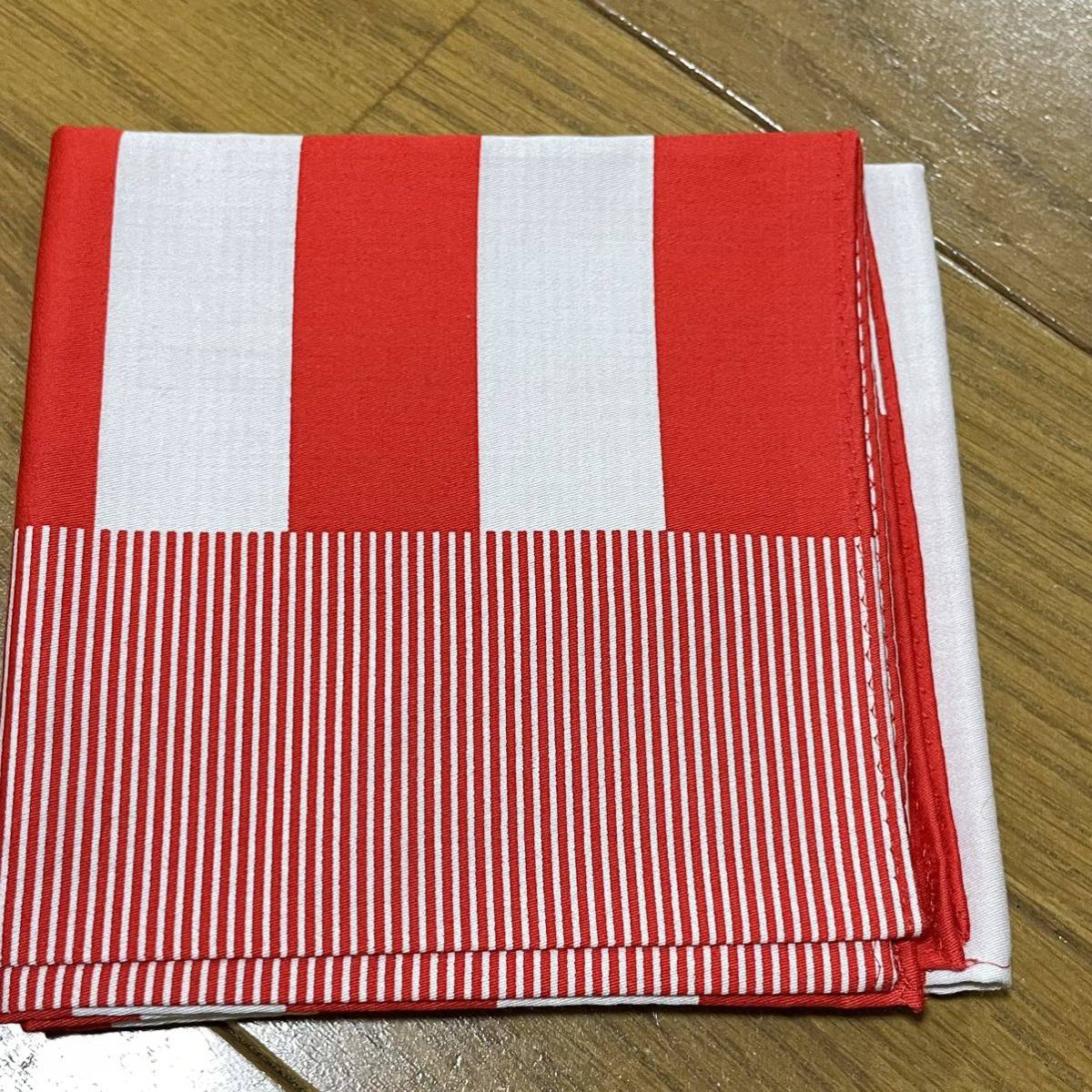 ●htokyoハンカチ専門店バイボーダー柄赤白新品拍卖