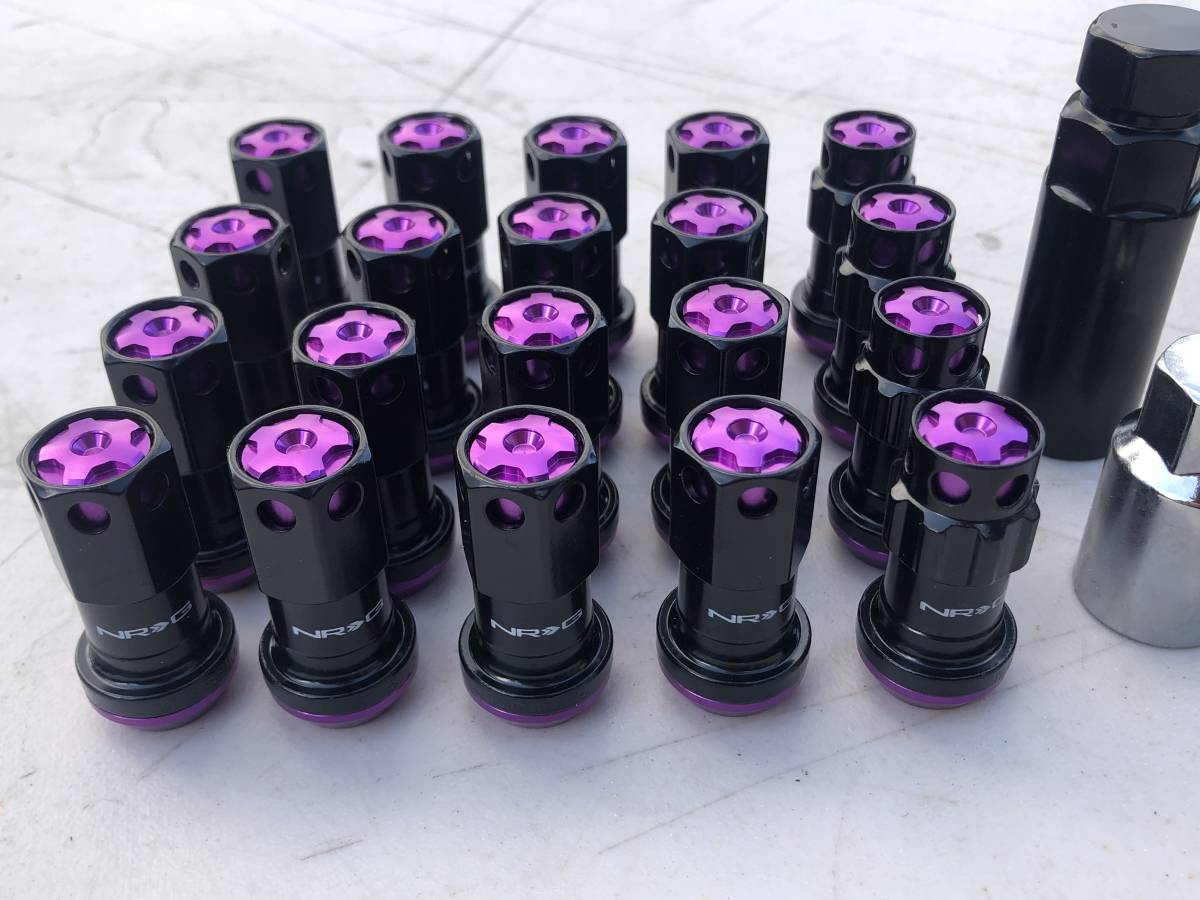 NRG 12x1.5 チューナースタイル ホイールナット 黒/紫 20本 USDM STANCE トヨタ ホンダ 正規輸入品 即納 ブラック/パープル LNAS600PP拍卖