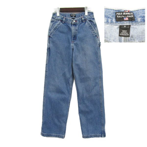 サイズ 18 W27程度 メキシコ製 ポロラルフローレン POLO JEANS COMPANY デニム ペインターパンツ ジーンズ 古着 2F0182拍卖