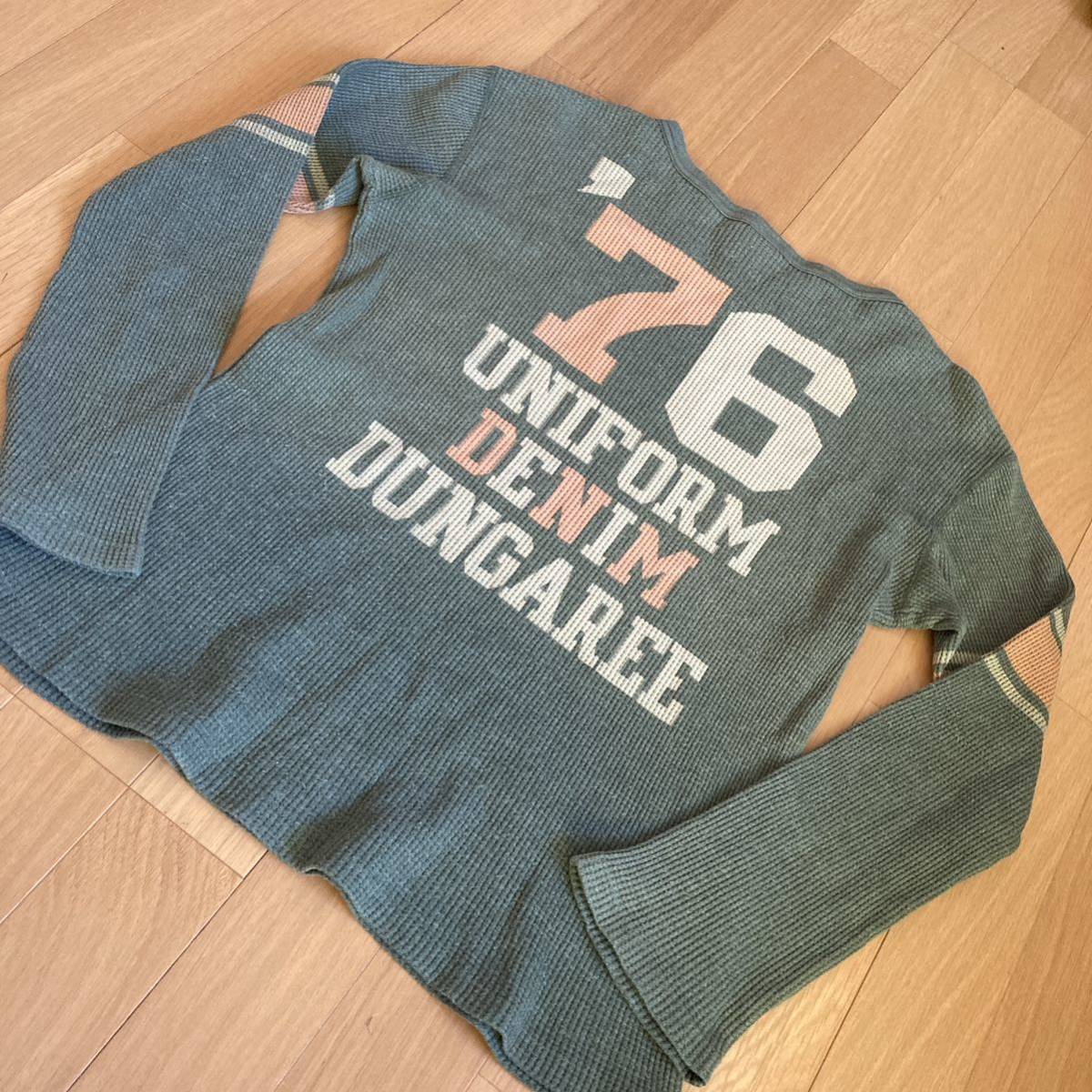 デニムダンガリー 長袖Tシャツ 160センチ サイズL トップス キッズ ジュニア 男の子 男子 フィス 長袖シャツ 長袖カットソー拍卖